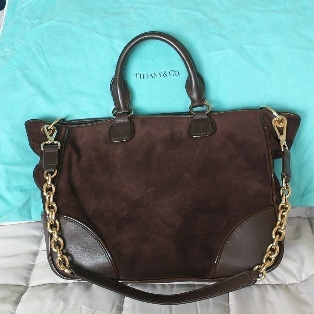 TIFFANY & Co Italian Leather & Suede Handbag - Picture 2 of 12